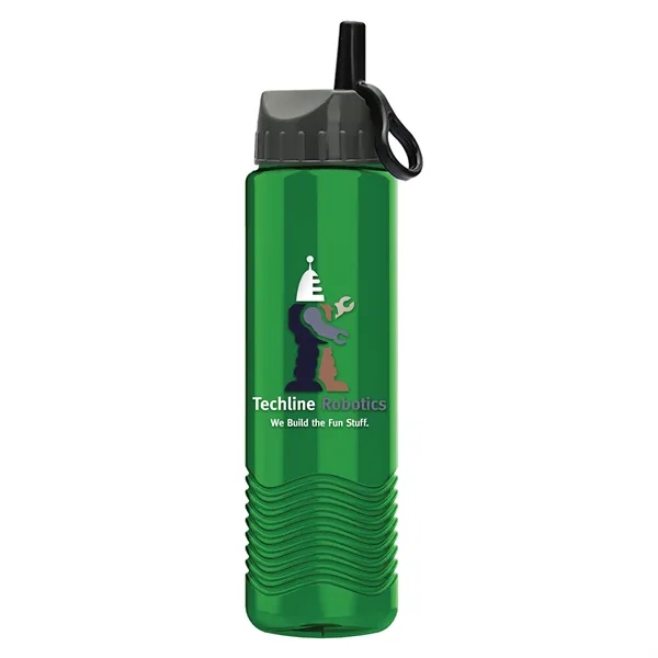 Wave - 24 oz Bottle -Ring Straw Lid... from ASI 40480 Koozie Group