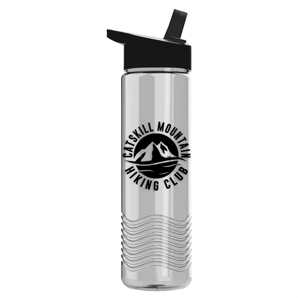 New Slim Cylinder Wave Design 24 Oz Wave Bottle With Flip... from ASI 40480 Koozie Group