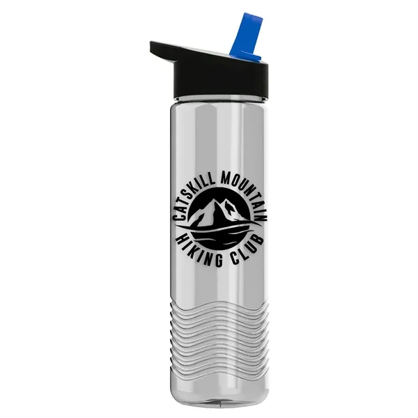 New Slim Cylinder Wave Design 24 Oz Wave Bottle With Flip... from ASI 40480 Koozie Group