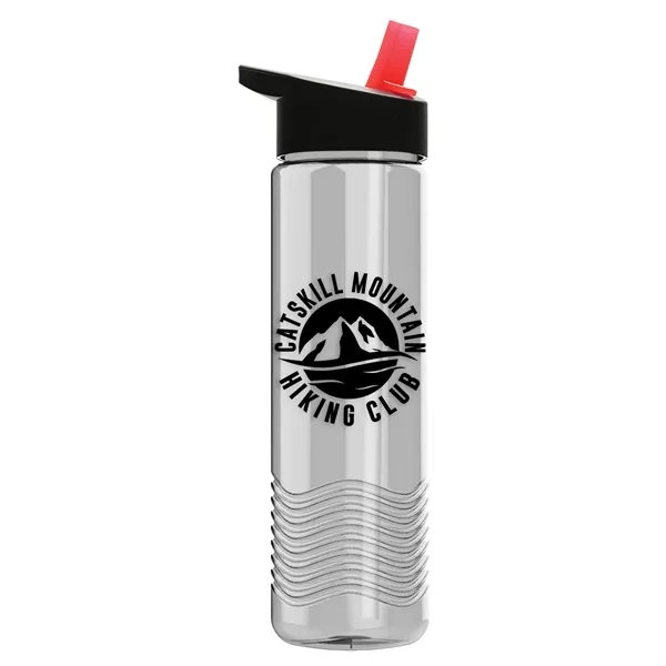 New Slim Cylinder Wave Design 24 Oz Wave Bottle With Flip... from ASI 40480 Koozie Group