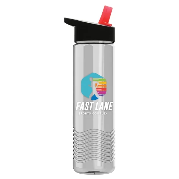 New Slim Cylinder Wave Design 24 Oz Wave Bottle With Flip... from ASI 40480 Koozie Group