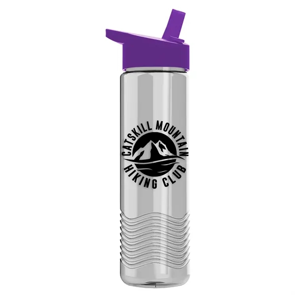 New Slim Cylinder Wave Design 24 Oz Wave Bottle With Flip... from ASI 40480 Koozie Group