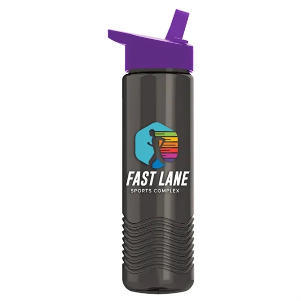 New Slim Cylinder Wave Design 24 Oz Wave Bottle With Flip... from ASI 40480 Koozie Group