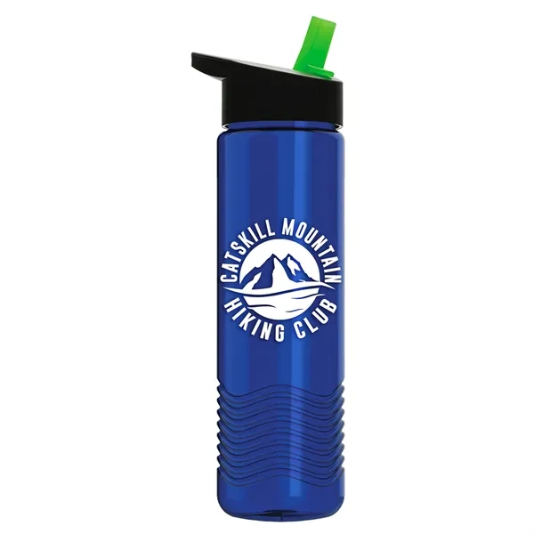 New Slim Cylinder Wave Design 24 Oz Wave Bottle With Flip... from ASI 40480 Koozie Group