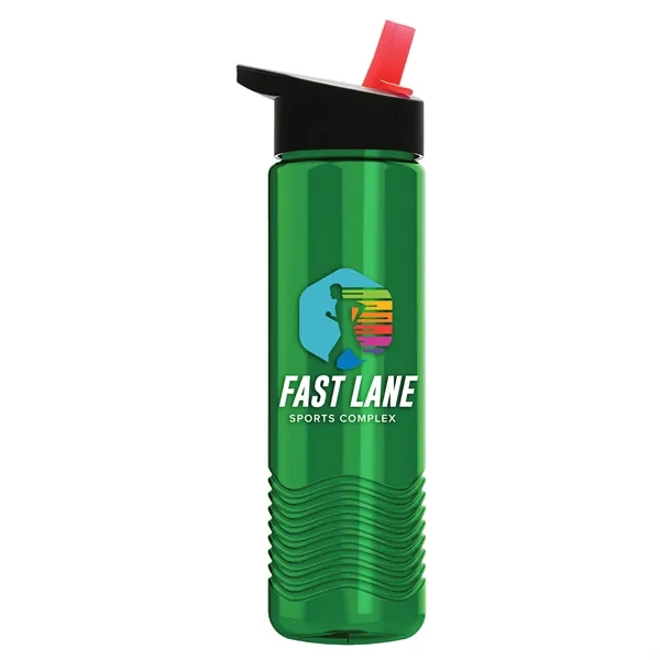 New Slim Cylinder Wave Design 24 Oz Wave Bottle With Flip... from ASI 40480 Koozie Group