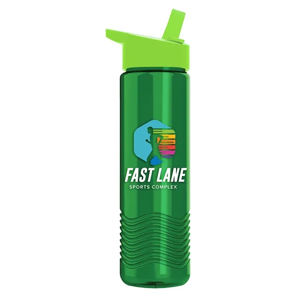 New Slim Cylinder Wave Design 24 Oz Wave Bottle With Flip... from ASI 40480 Koozie Group