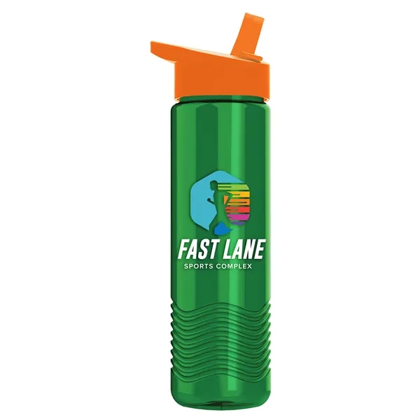 New Slim Cylinder Wave Design 24 Oz Wave Bottle With Flip... from ASI 40480 Koozie Group