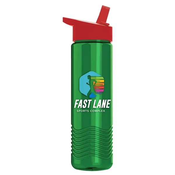 New Slim Cylinder Wave Design 24 Oz Wave Bottle With Flip... from ASI 40480 Koozie Group