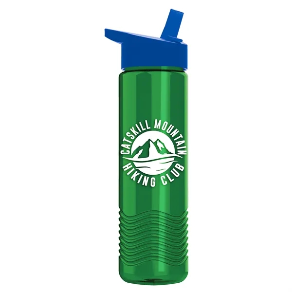 New Slim Cylinder Wave Design 24 Oz Wave Bottle With Flip... from ASI 40480 Koozie Group