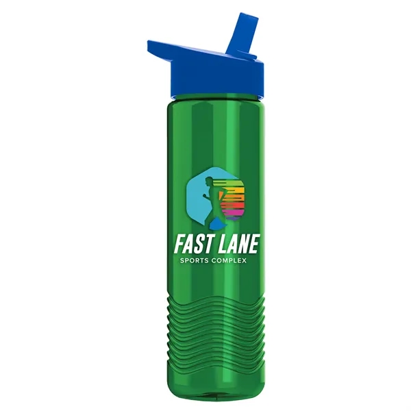 New Slim Cylinder Wave Design 24 Oz Wave Bottle With Flip... from ASI 40480 Koozie Group