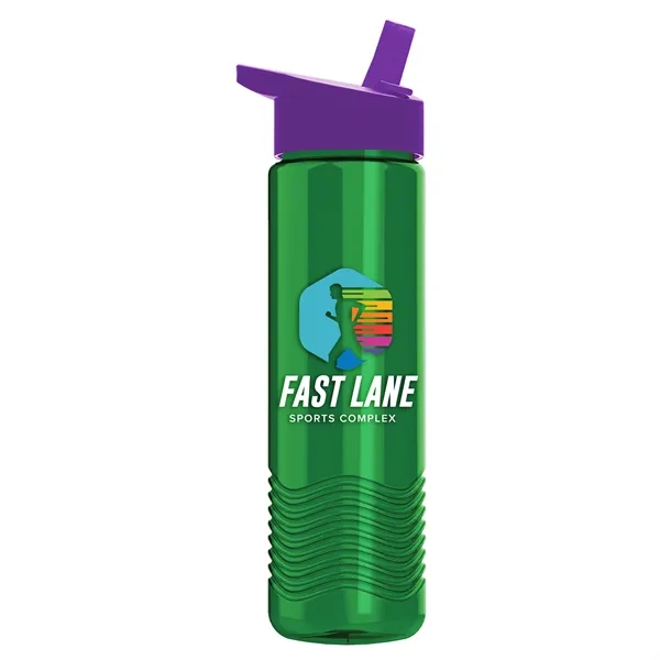 New Slim Cylinder Wave Design 24 Oz Wave Bottle With Flip... from ASI 40480 Koozie Group