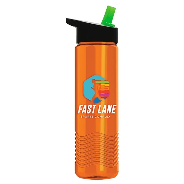 New Slim Cylinder Wave Design 24 Oz Wave Bottle With Flip... from ASI 40480 Koozie Group