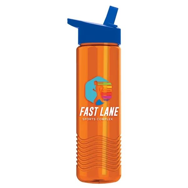 New Slim Cylinder Wave Design 24 Oz Wave Bottle With Flip... from ASI 40480 Koozie Group