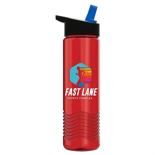 New Slim Cylinder Wave Design 24 Oz Wave Bottle With Flip... from ASI 40480 Koozie Group