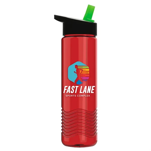 New Slim Cylinder Wave Design 24 Oz Wave Bottle With Flip... from ASI 40480 Koozie Group