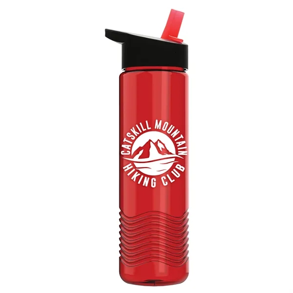New Slim Cylinder Wave Design 24 Oz Wave Bottle With Flip... from ASI 40480 Koozie Group