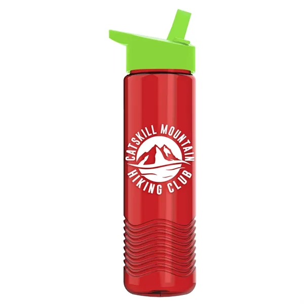 New Slim Cylinder Wave Design 24 Oz Wave Bottle With Flip... from ASI 40480 Koozie Group