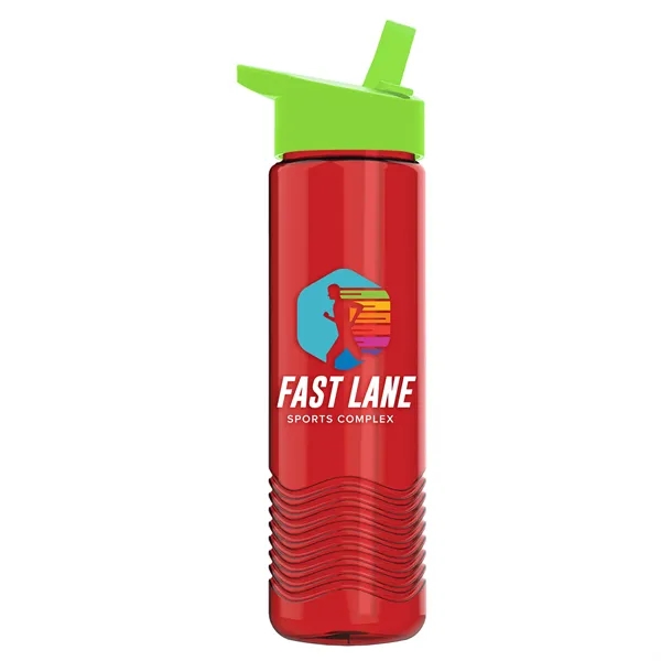 New Slim Cylinder Wave Design 24 Oz Wave Bottle With Flip... from ASI 40480 Koozie Group