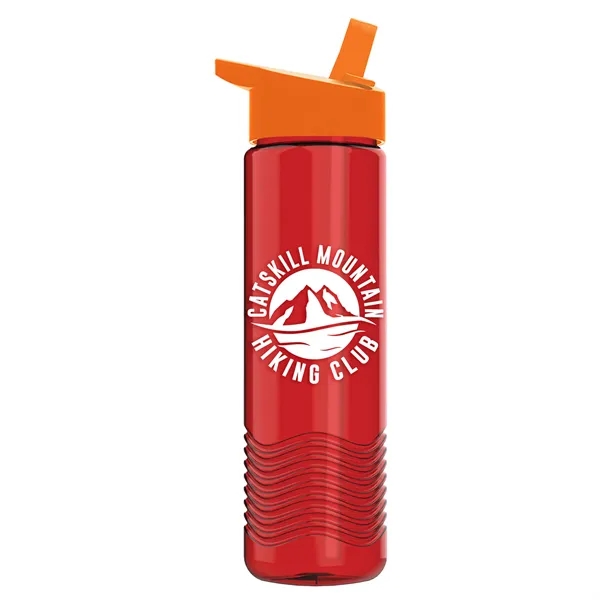 New Slim Cylinder Wave Design 24 Oz Wave Bottle With Flip... from ASI 40480 Koozie Group