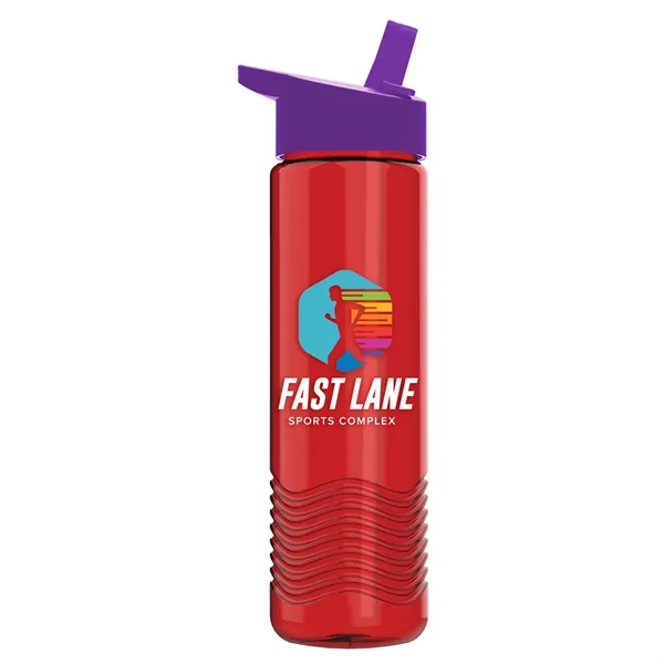 New Slim Cylinder Wave Design 24 Oz Wave Bottle With Flip... from ASI 40480 Koozie Group