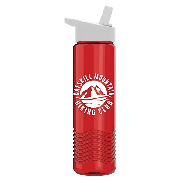 New Slim Cylinder Wave Design 24 Oz Wave Bottle With Flip... from ASI 40480 Koozie Group