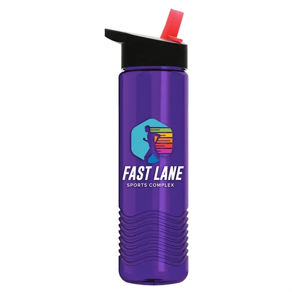 New Slim Cylinder Wave Design 24 Oz Wave Bottle With Flip... from ASI 40480 Koozie Group