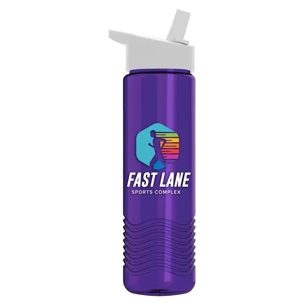 New Slim Cylinder Wave Design 24 Oz Wave Bottle With Flip... from ASI 40480 Koozie Group
