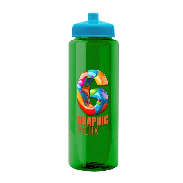 32 oz Transparent Sports Bottles with Push Pull Lid.... from ASI 40480 Koozie Group