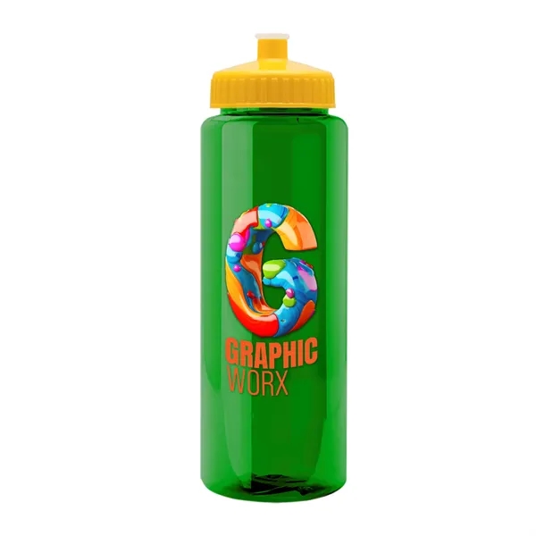 32 oz Transparent Sports Bottles with Push Pull Lid.... from ASI 40480 Koozie Group