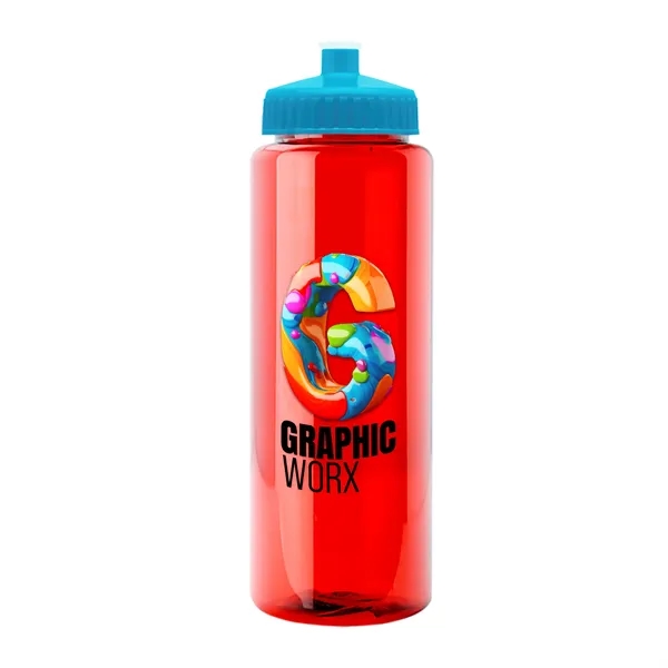 32 oz Transparent Sports Bottles with Push Pull Lid.... from ASI 40480 Koozie Group