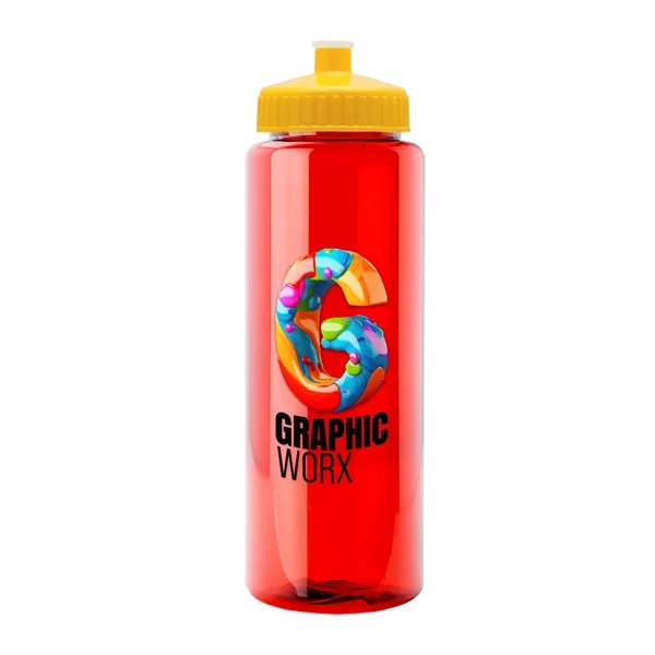 32 oz Transparent Sports Bottles with Push Pull Lid.... from ASI 40480 Koozie Group