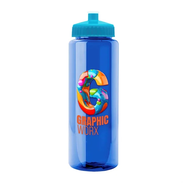 32 oz Transparent Sports Bottles with Push Pull Lid.... from ASI 40480 Koozie Group