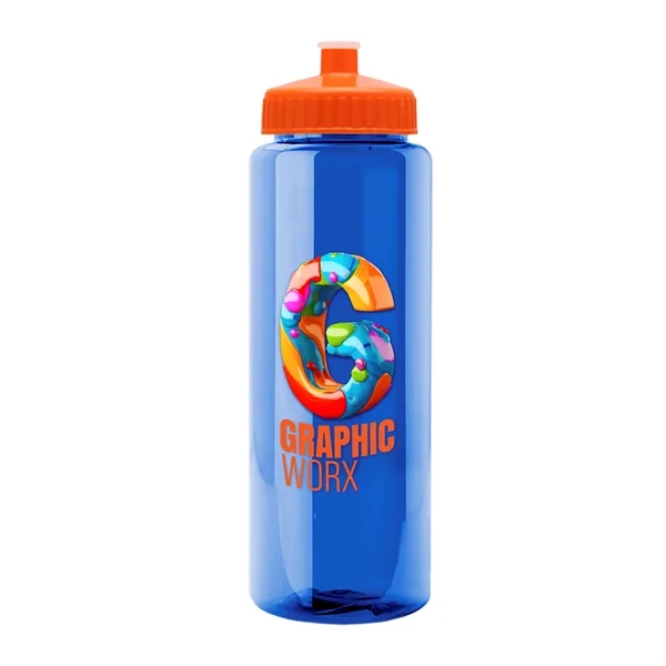 32 oz Transparent Sports Bottles with Push Pull Lid.... from ASI 40480 Koozie Group