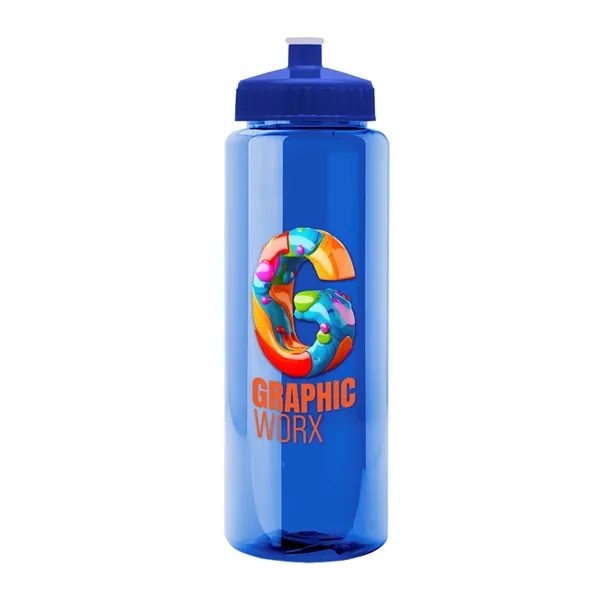32 oz Transparent Sports Bottles with Push Pull Lid.... from ASI 40480 Koozie Group