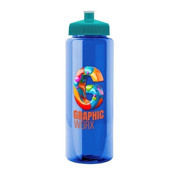 32 oz Transparent Sports Bottles with Push Pull Lid.... from ASI 40480 Koozie Group