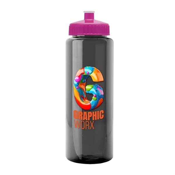 32 oz Transparent Sports Bottles with Push Pull Lid.... from ASI 40480 Koozie Group