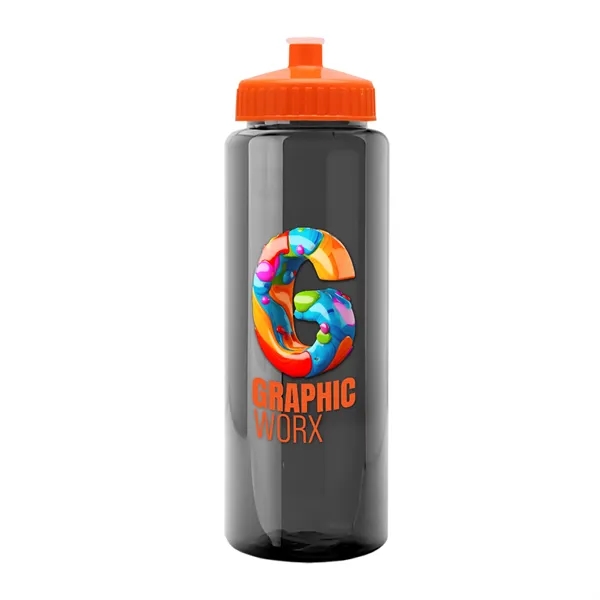 32 oz Transparent Sports Bottles with Push Pull Lid.... from ASI 40480 Koozie Group