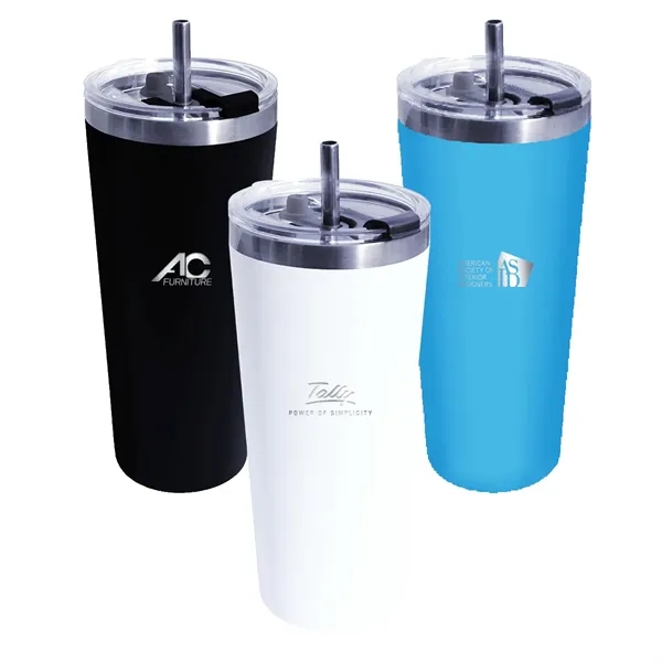 22 oz. Memphis Tumbler With Flip Top Lid & Stainless Steel... from ASI 30270 Aakron Line