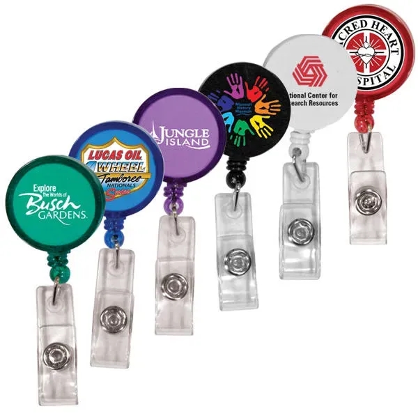 Round Retractable Badge Holder w/ Alligator Clip... from ASI 30270 Aakron Line