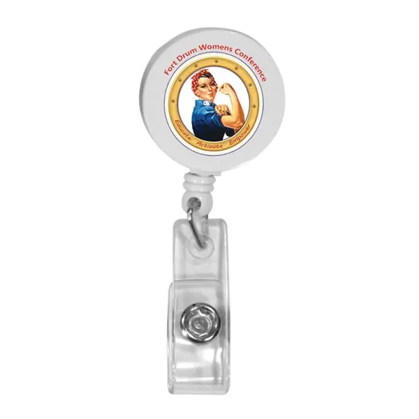 Round Retractable Badge Holder w/ Alligator Clip, Full Color... from ASI 30270 Aakron Line