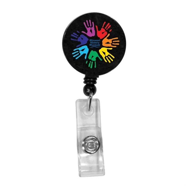 Round Retractable Badge Holder w/ Alligator Clip, Full Color... from ASI 30270 Aakron Line