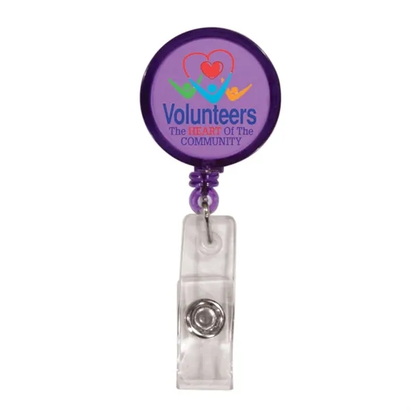 Round Retractable Badge Holder w/ Alligator Clip, Full Color... from ASI 30270 Aakron Line