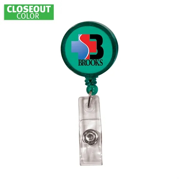Round Retractable Badge Holder w/ Alligator Clip, Full Color... from ASI 30270 Aakron Line