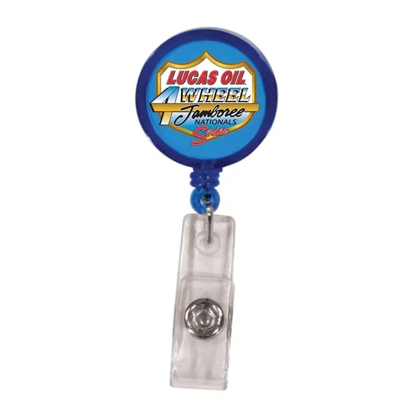 Round Retractable Badge Holder w/ Alligator Clip, Full Color... from ASI 30270 Aakron Line