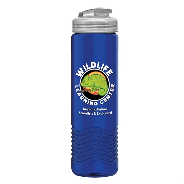 24 oz. Transparent Bottle with USA Flip lid. Unique Slim Cylinder... from ASI 40480 Koozie Group