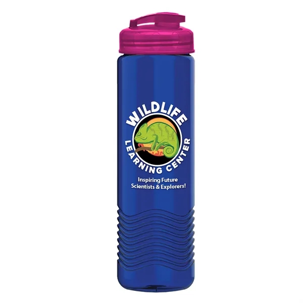 24 oz. Transparent Bottle with USA Flip lid. Unique Slim Cylinder... from ASI 40480 Koozie Group