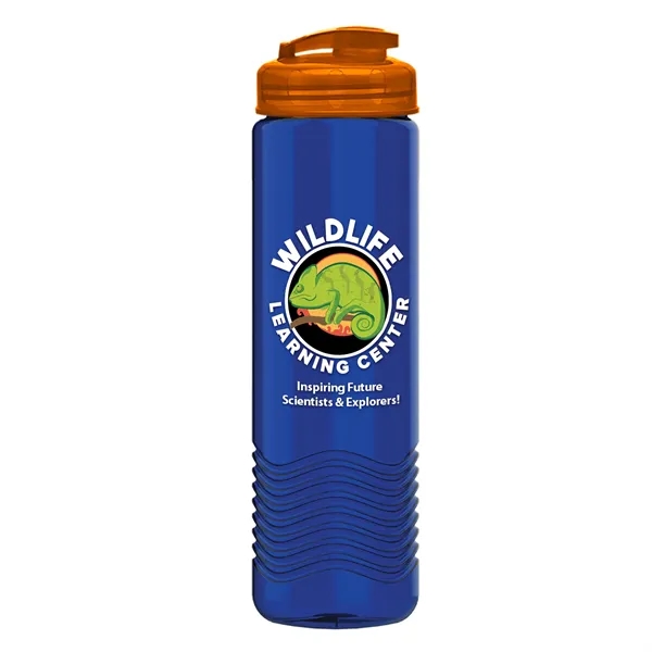 24 oz. Transparent Bottle with USA Flip lid. Unique Slim Cylinder... from ASI 40480 Koozie Group