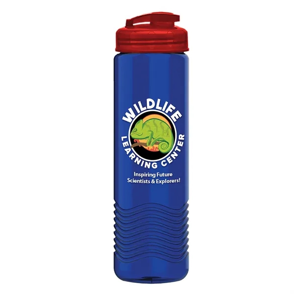 24 oz. Transparent Bottle with USA Flip lid. Unique Slim Cylinder... from ASI 40480 Koozie Group