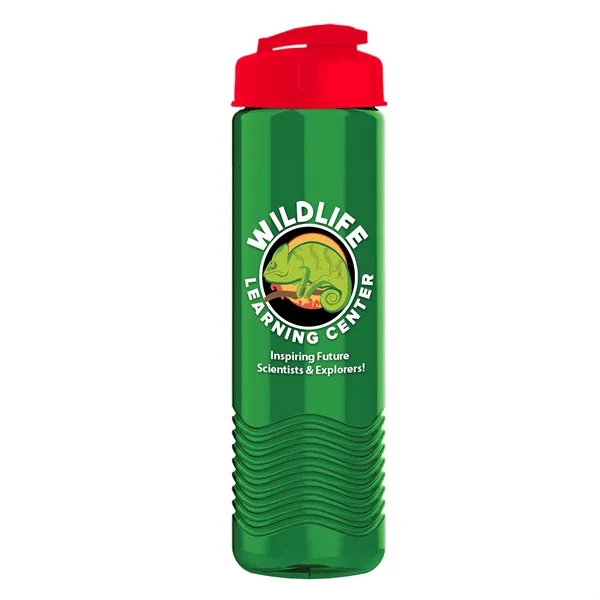 24 oz. Transparent Bottle with USA Flip lid. Unique Slim Cylinder... from ASI 40480 Koozie Group