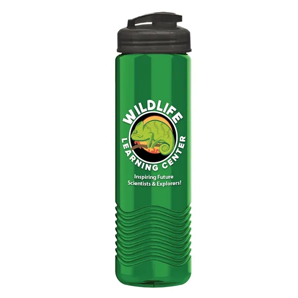 24 oz. Transparent Bottle with USA Flip lid. Unique Slim Cylinder... from ASI 40480 Koozie Group